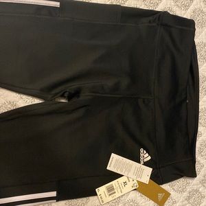ADIDAS NWT Size XL Black/white stripe training pants- straight leg, ankle length